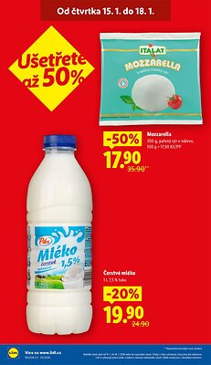 akční leták Lidl 15.1.2026-18.1.2026
