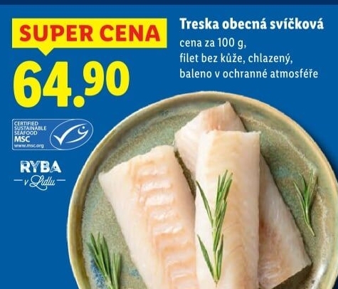 Treska obecná filet - svíčková