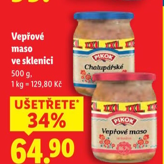 Maso vepřové ve sklenici Pikok