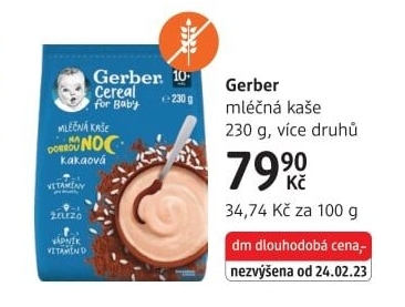 Kaše mléčná Gerber Natural for Baby