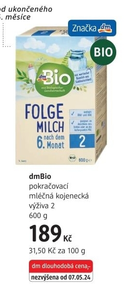 Mléčná výživa dm Bio