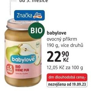 Ovocná přesnídávka bio Babylove