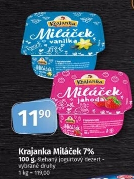 Jogurtový dezert Miláček Krajanka