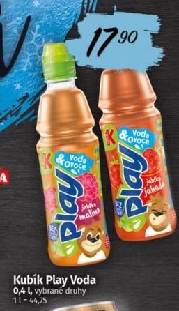 Nápoj Play voda a ovoce Kubík