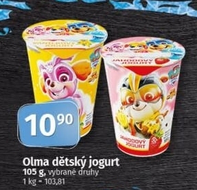 Ochucený jogurt Olma