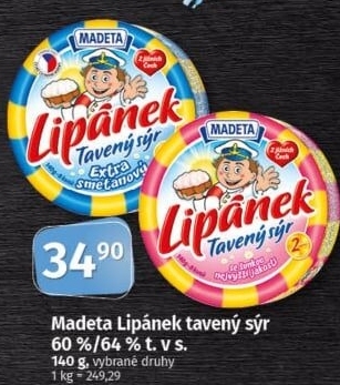 Sýr tavený Lipánek Madeta