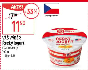 Jogurt řecký ochucený Váš Výběr