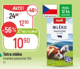 Mléko trvanlivé Tatra - 1,5% polotučné