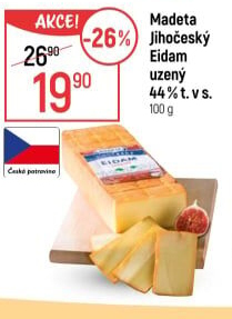 Sýr Eidam uzený 44% Jihočeský Madeta