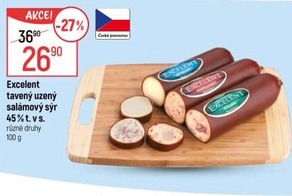 Sýr tavený salámový uzený 45% Excelent