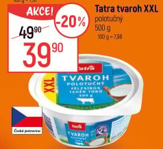 Tvaroh polotučný Tatra