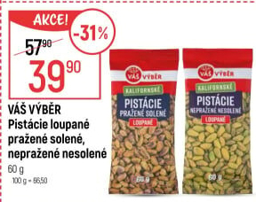 Pistácie loupané pražené Váš Výběr