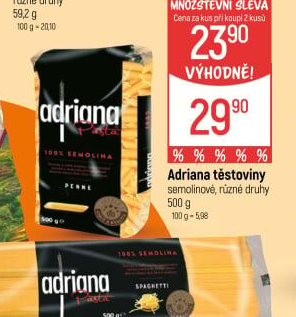Těstoviny semolinové Adriana