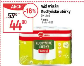 Utěrky kuchyňské 3vrstvé Váš Výběr
