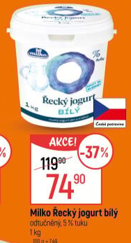 Bílý jogurt řecký 0% Milko