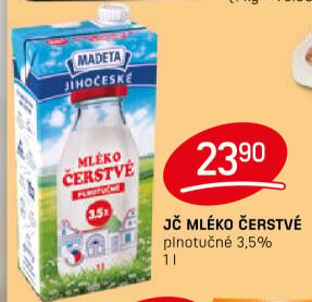 Mléko čerstvé lahodné Jihočeské Madeta - 3,5% plnotučné