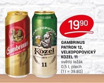 Pivo světlý ležák 12° Patron Gambrinus