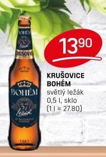 Pivo světlý ležák Bohém Krušovice