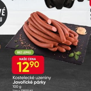 Párky javořické Kostelecké uzeniny