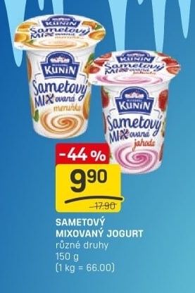Ochucený jogurt sametový Mlékárna Kunín