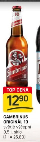 Pivo světlé výčepní Originál 10° Gambrinus