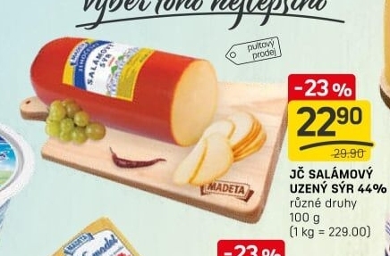 Sýr uzený salámový Jihočeský Madeta