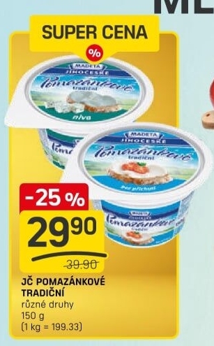 Tradiční pomazánkové Jihočeské Madeta
