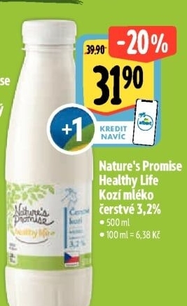 Kozí mléko čerstvé Healthy life Nature'
