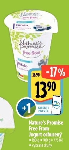 Ochucený jogurt bez laktózy Free From Nature'