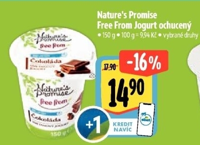 Ochucený jogurt bez laktózy Free From Nature'