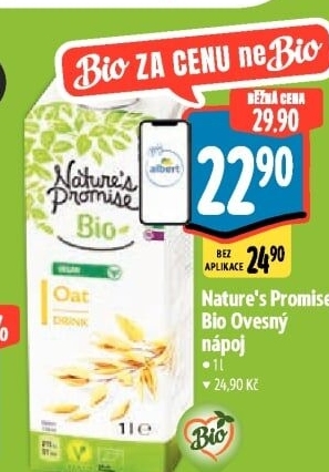 Rostlinný nápoj ovesný bio Nature'
