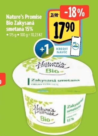 Zakysaná smetana 15% bio Nature'