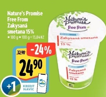 Zakysaná smetana Free From 15% Nature'