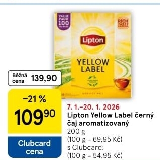 Černý čaj Yellow Label Lipton