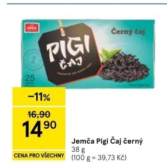 Černý Pigi čaj Jemča