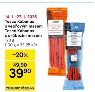 Kabanos s vepřovým masem Tesco