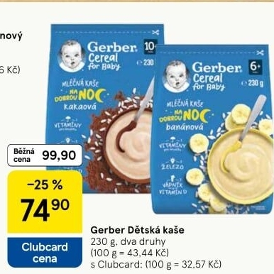 Kaše mléčná Gerber Natural for Baby