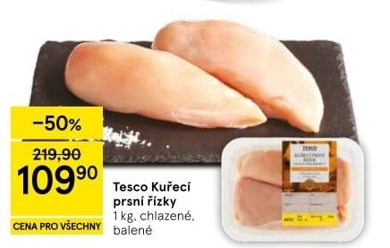 Kuřecí prsní řízky Tesco