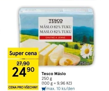 Máslo Tesco