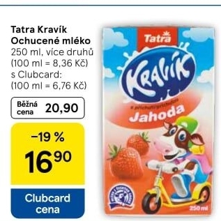 Nápoj mléko ochucené Kravík Tatra
