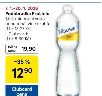 Ochucená voda Poděbradka Prolinie