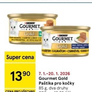 Paštika pro kočky Gold Gourmet Purina