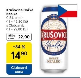 Pivo nealkoholické Královsky hořké Krušovice