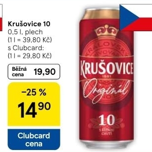Pivo světlé výčepní Originál Královská 10° Krušovice