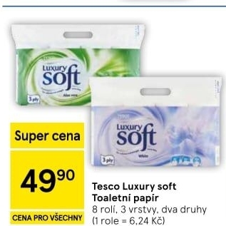 Toaletní papír 3vrstvý Luxury Tesco