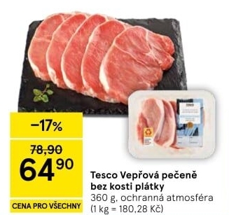 Vepřová pečeně bez kosti Tesco