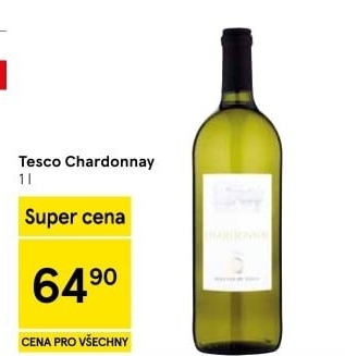 Víno Chardonnay Tesco