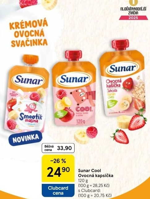 Kapsička do ručičky Ovocné pyré Cool Sunar
