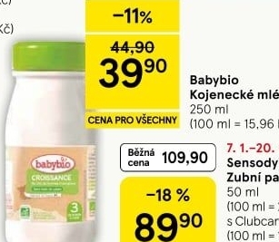 Kojenecké mléko Babybio
