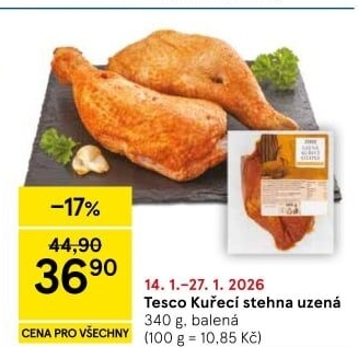 Kuřecí stehna uzená Tesco